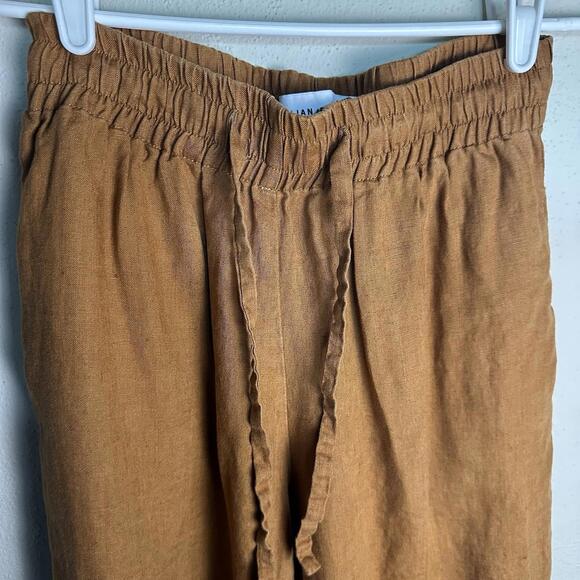Jillian Boustred Australia Linen Wide Leg Rusty Brown Lagen Pull On Pants Sz S - Picture 11 of 12